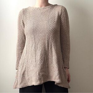 Eight eight eight tan oatmeal knit long chunky sweater